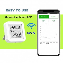 WIFI Smart Hygrometer Temp Humidity Meter With USB Wire (iOS/Android System)