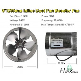 8" Inline Duct Fan Booster Fan(Free Shipping)