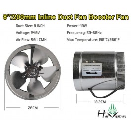 8" Inline Duct Fan Booster Fan(Free Shipping)