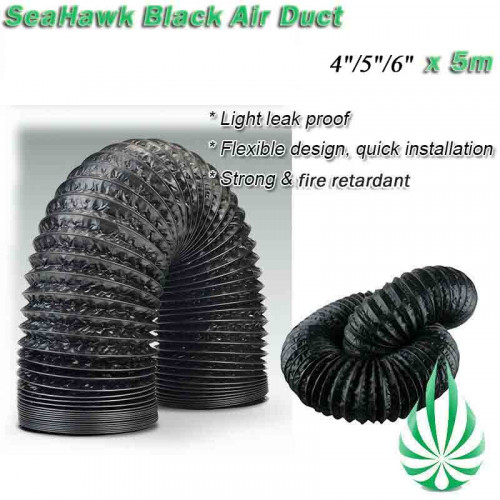 Black Fire-Proof Ducting 4"/5"/6" (Free Shipping)
