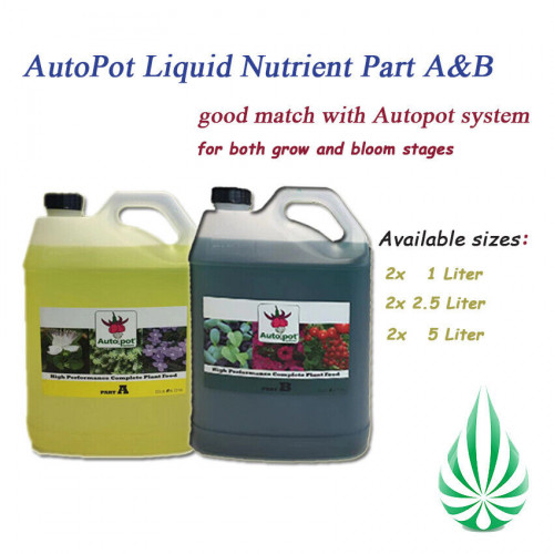 Autopot Liquid Nutrient Part A&B Grow and Bloom 2x1L/2.5L/5L (Free Shipping)