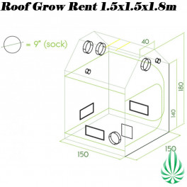 Roof Cube Grow Tent 1.5x1.5x1.8m Loft Attic