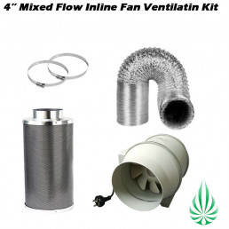 4"/100mm Single Speed Inline Fan Duct Carbon Filter Ventilation kit