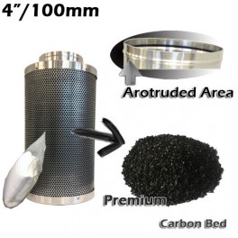 4"/100mm Single Speed Inline Fan Duct Carbon Filter Ventilation kit 