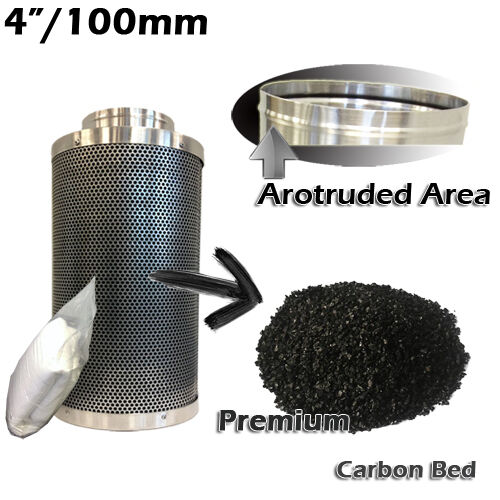 4"/100mm Single Speed Inline Fan Duct Carbon Filter Ventilation kit