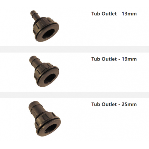13/19/25mm Tub Outlet 1/5/10 pack （pick up price）
