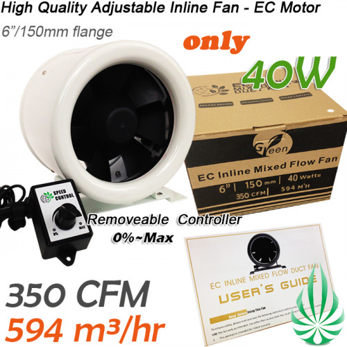 HARVEMAX 6"/150mm EC Hyper Fan with Controller (Free Shipping)