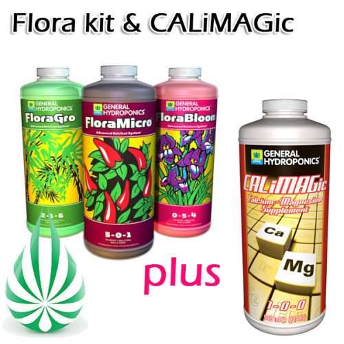 General hydroponics Flora Series Gro+Bloom+Micro+CALiMAGic 946ml / 3.79L  (Free Shipping)